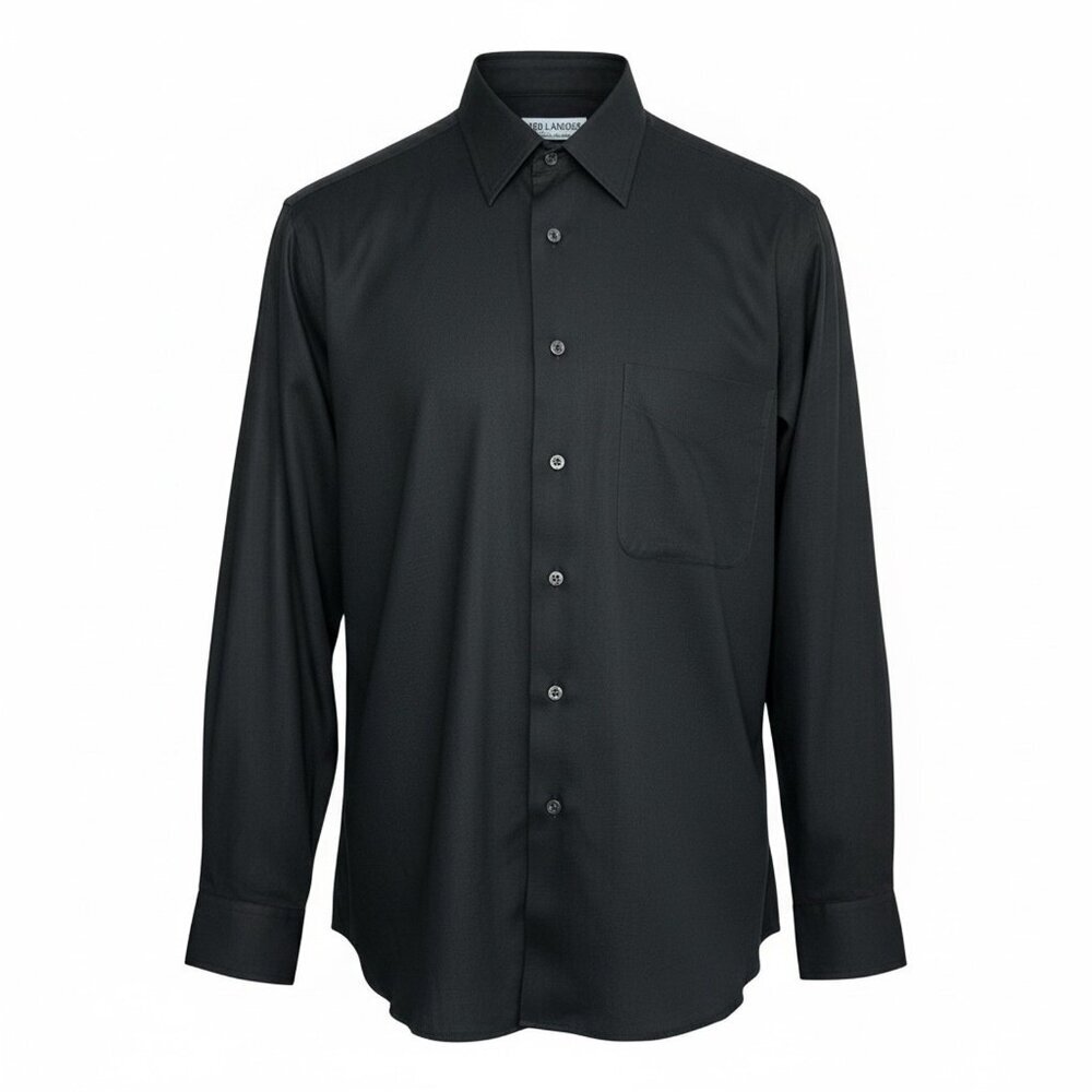 Ted Lapidus Men's Italian Vintage Shirt Black Woven Cotton Size L